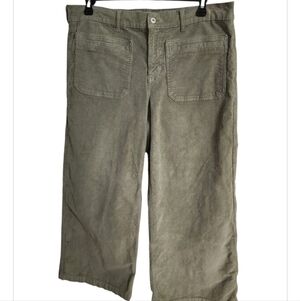 NWOT. American Eagle High-rise Wide Leg Stretch Corduroy Pants Sz.16 Short Olive